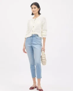 Light Blue High-Rise Cropped Natalie Jegging