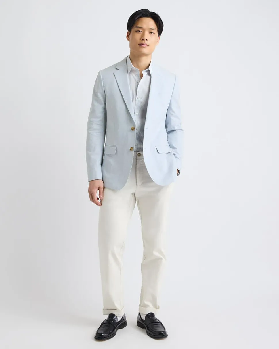 Light Blue Linen-Blend Blazer