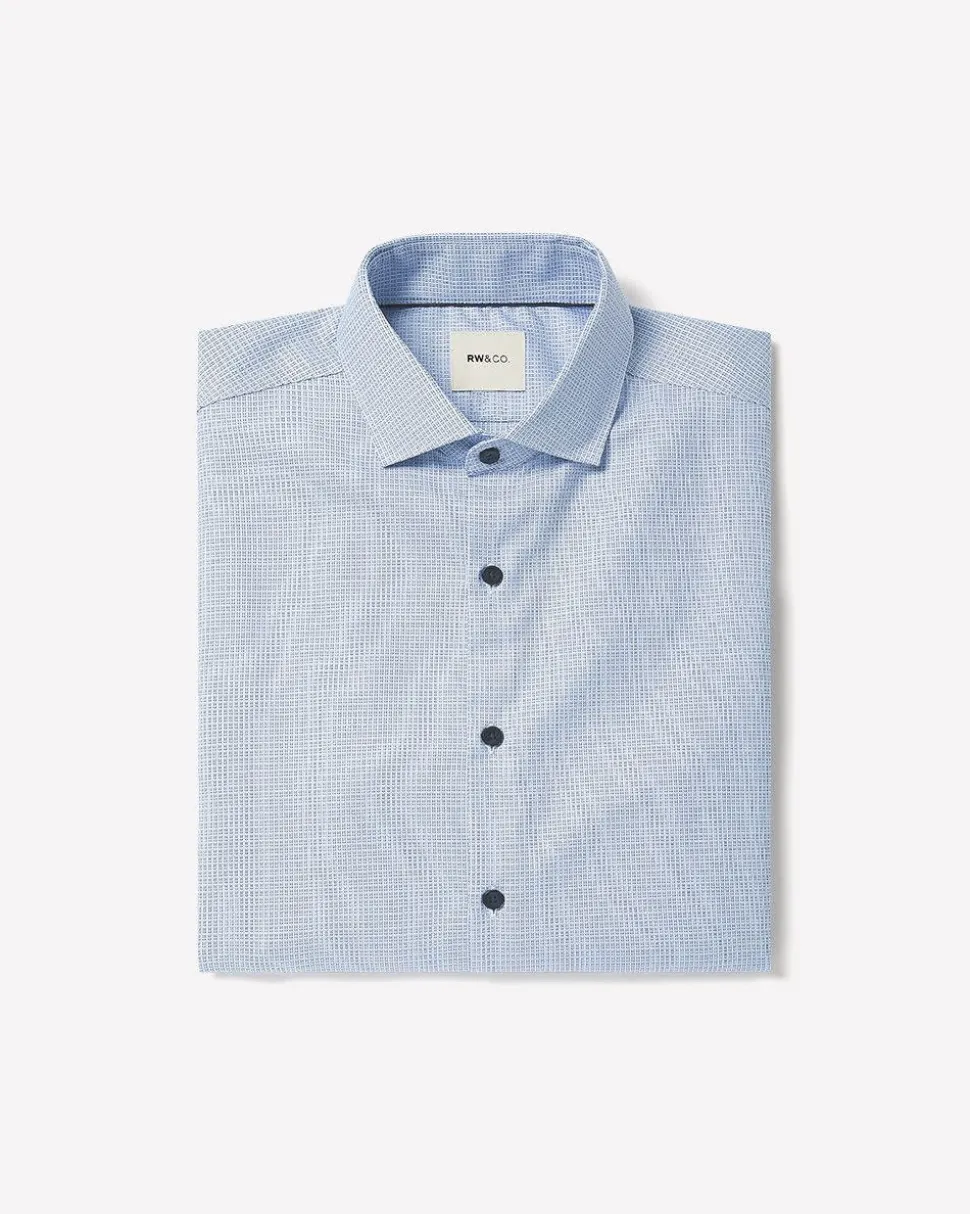 Light Blue Slim-Fit Dobby Dress Shirt