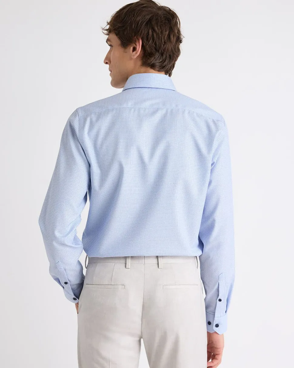 Light Blue Slim-Fit Dobby Dress Shirt