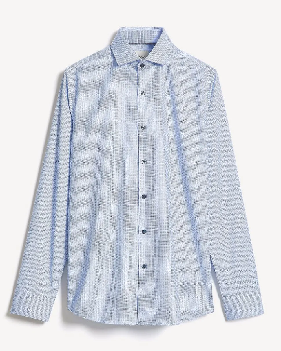 Light Blue Slim-Fit Dobby Dress Shirt