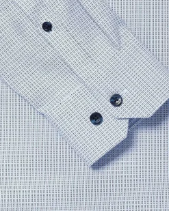Light Blue Slim-Fit Dobby Dress Shirt