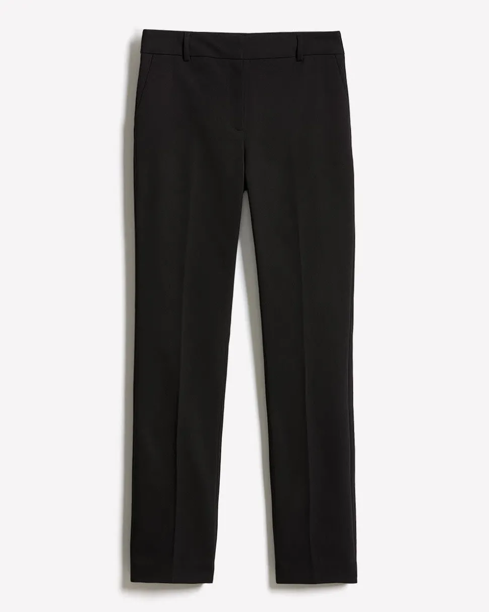 Limitless Black Mid-Rise Long Slim-Leg Signature Pant