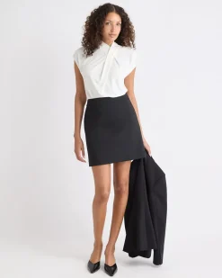 Limitless Black Straight Mini Skirt