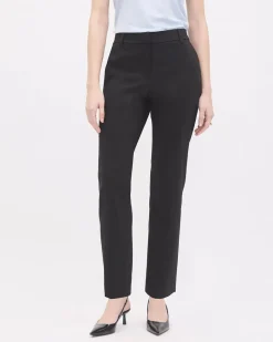 Limitless Straight-Leg Mid-Rise Black Ankle Pant