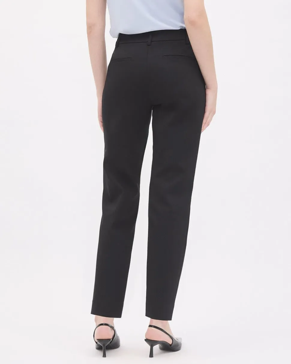 Limitless Straight-Leg Mid-Rise Black Ankle Pant