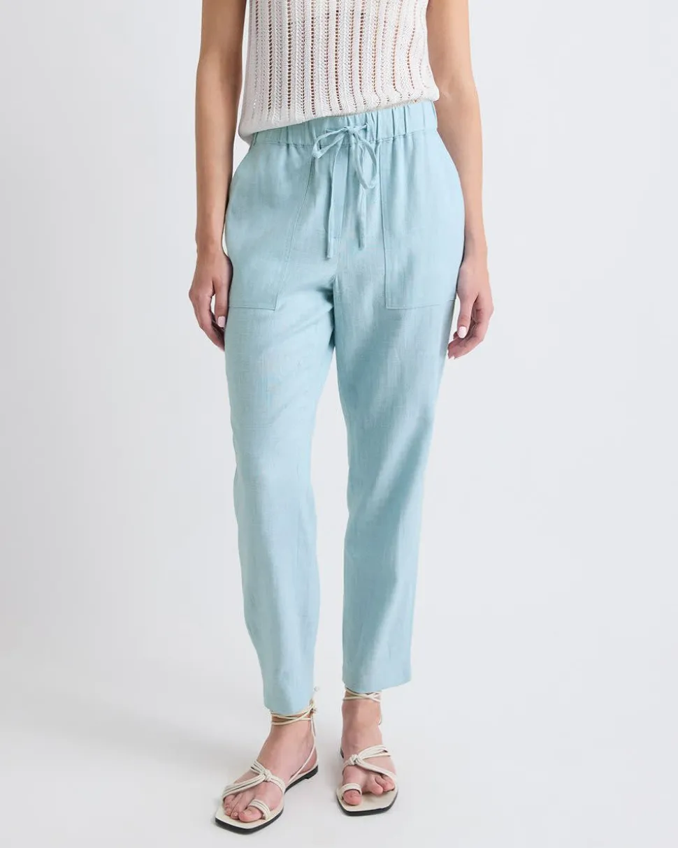Linen Mid-Rise Tapered-Leg Jogger Pant