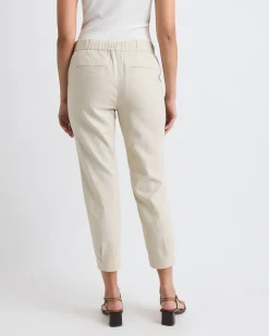 Linen Mid-Rise Tapered-Leg Jogger Pant