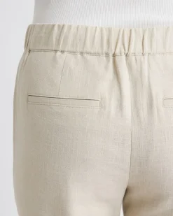 Linen Mid-Rise Tapered-Leg Jogger Pant