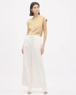 Linen Mid-Rise Wide-Leg Pant