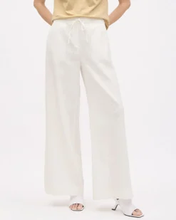 Linen Mid-Rise Wide-Leg Pant