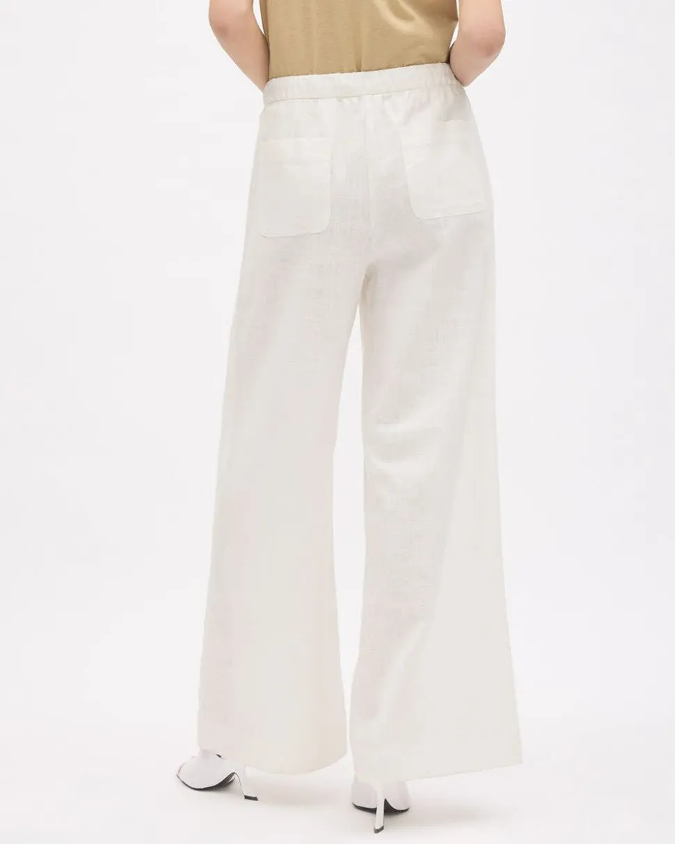 Linen Mid-Rise Wide-Leg Pant