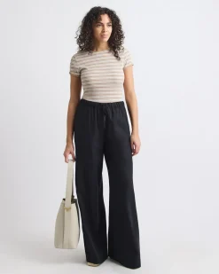 Linen Mid-Rise Wide-Leg Pant