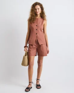 Linen-Blend Bermuda