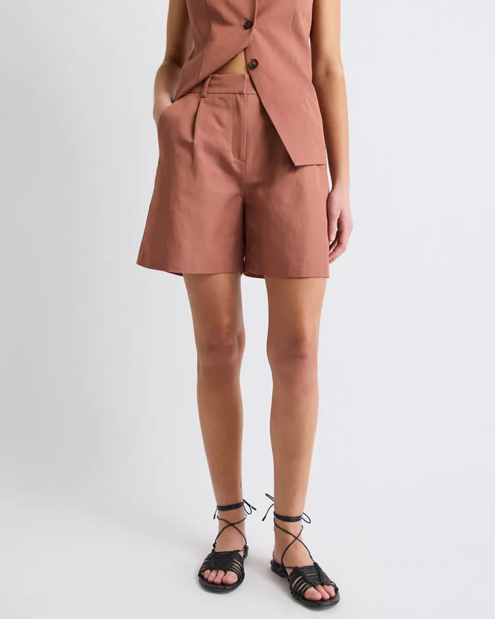 Linen-Blend Bermuda
