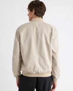 Linen-Blend Bomber Jacket