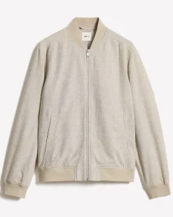 Linen-Blend Bomber Jacket