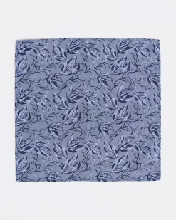 Linen-Blend Handkerchief with Foliage Pattern