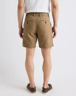 Linen-Blend Short with Elastic Waistband