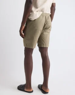 Linen-Blend Short with Elastic Waistband