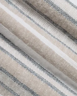 Linen-Blend Short-Sleeve Striped Shirt with Camp Collar