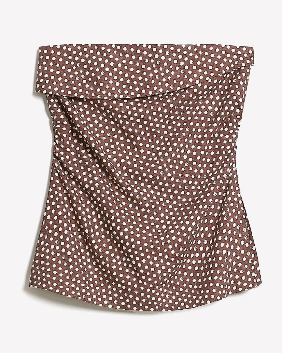 Linen-Blend Straight-Neck Tube Top