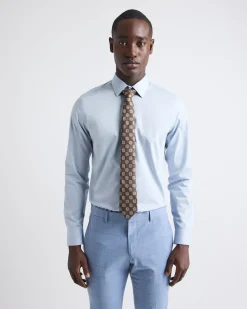 Linen-Blend Tie with Geometric Pattern