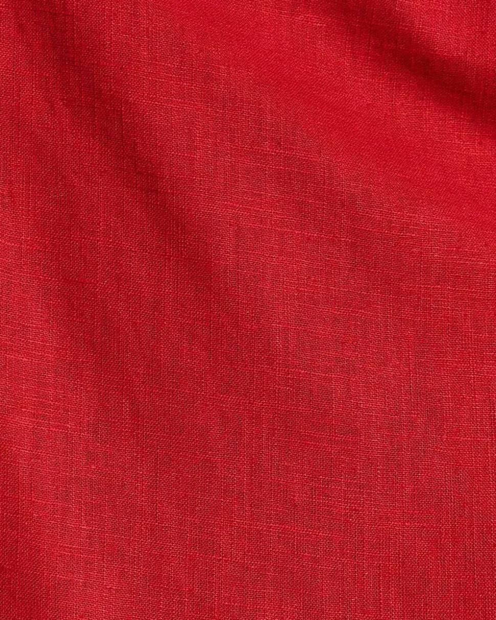 Linen-Blend Wrap Mini Skirt
