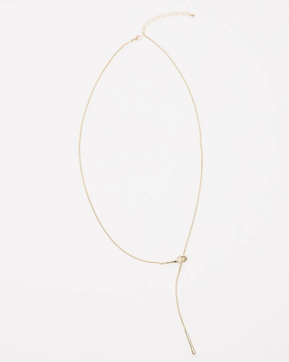 Long Necklace with Teardrop Pendant