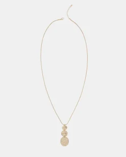 Long Necklace with Three-Disc Pendant