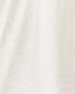Long-Puffy-Sleeve V-Neck Blouse with Embroideries