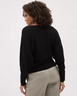 Long-Sleeve Boat-Neck Fine-Jersey Sweater