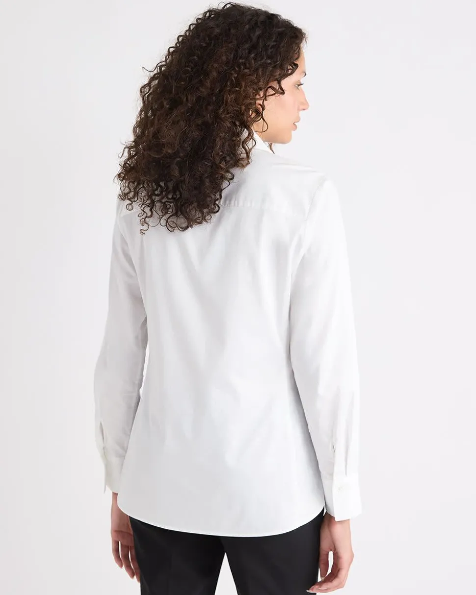 Long-Sleeve Buttoned-Down Poplin Blouse