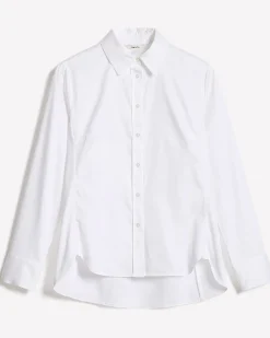 Long-Sleeve Buttoned-Down Poplin Blouse