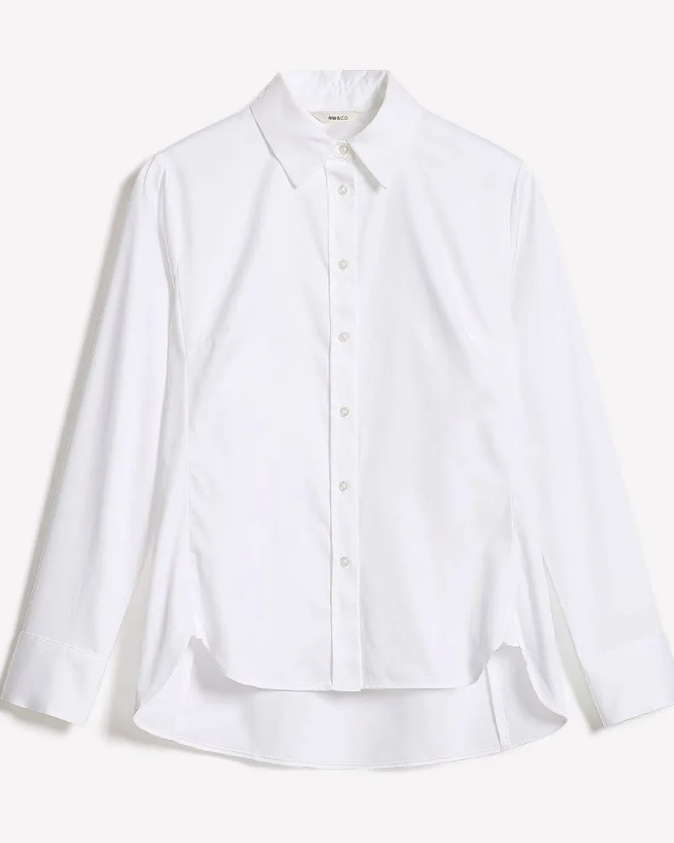 Long-Sleeve Buttoned-Down Poplin Blouse