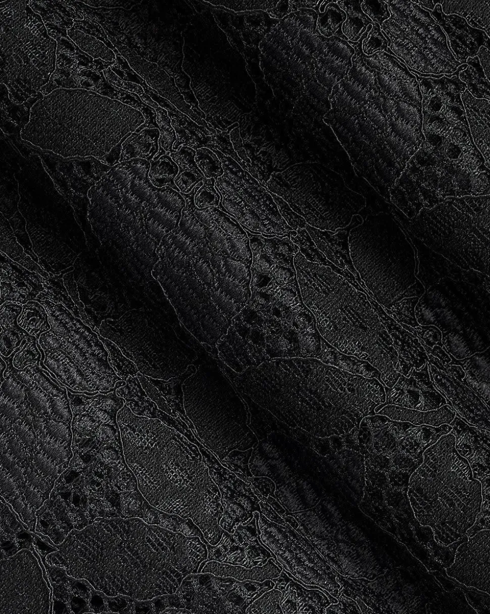 Long-Sleeve Lace Blouse