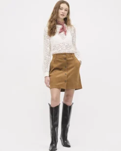 Long-Sleeve Lace Blouse