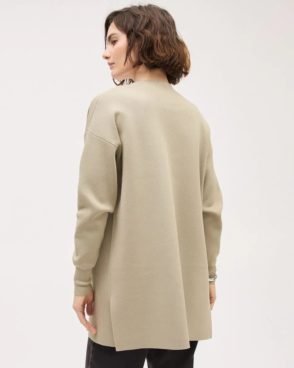 Long-Sleeve Long Open Cardigan