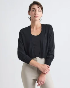 Long-Sleeve Open Cropped Cardigan