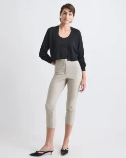 Long-Sleeve Open Cropped Cardigan