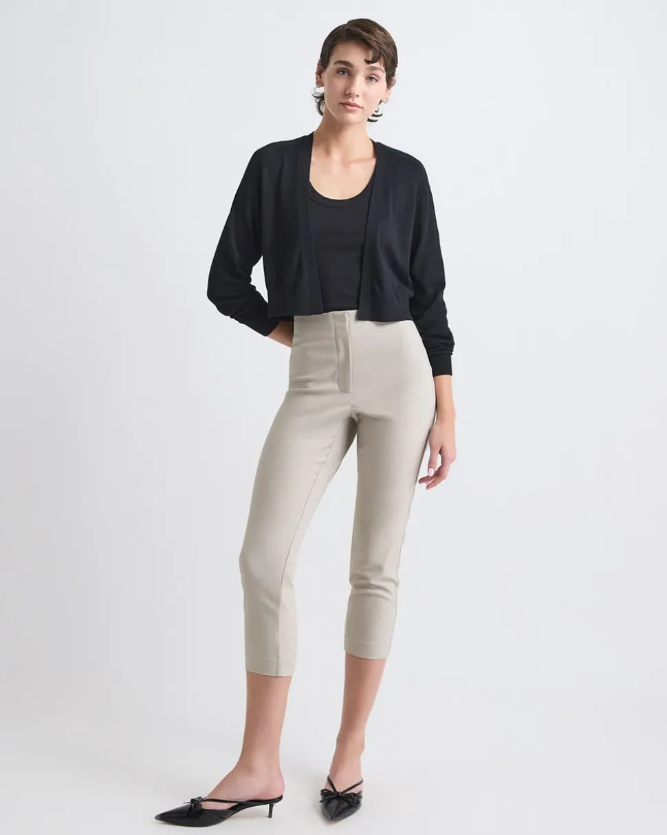 Long-Sleeve Open Cropped Cardigan