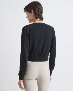 Long-Sleeve Open Cropped Cardigan