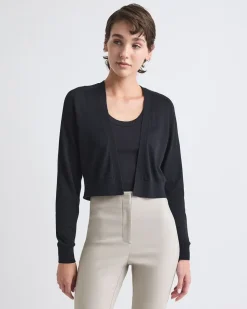 Long-Sleeve Open Cropped Cardigan