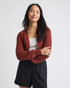 Long-Sleeve Open-Stitch Bolero