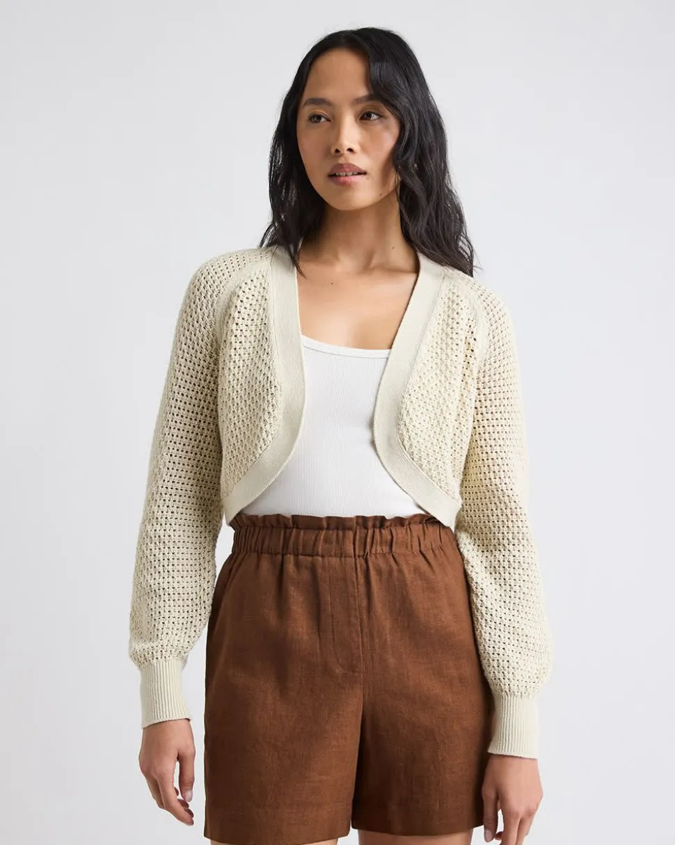 Long-Sleeve Open-Stitch Bolero