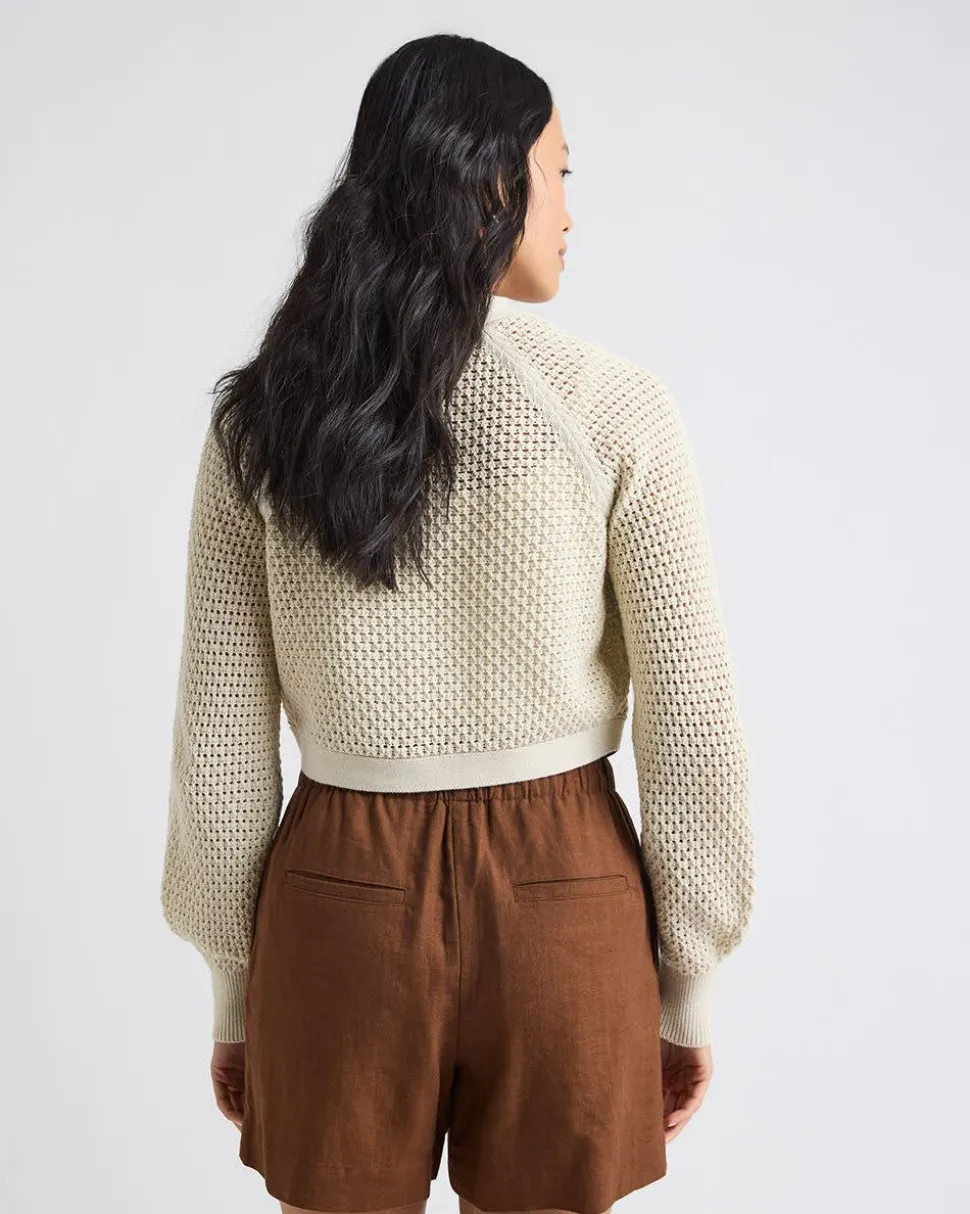 Long-Sleeve Open-Stitch Bolero
