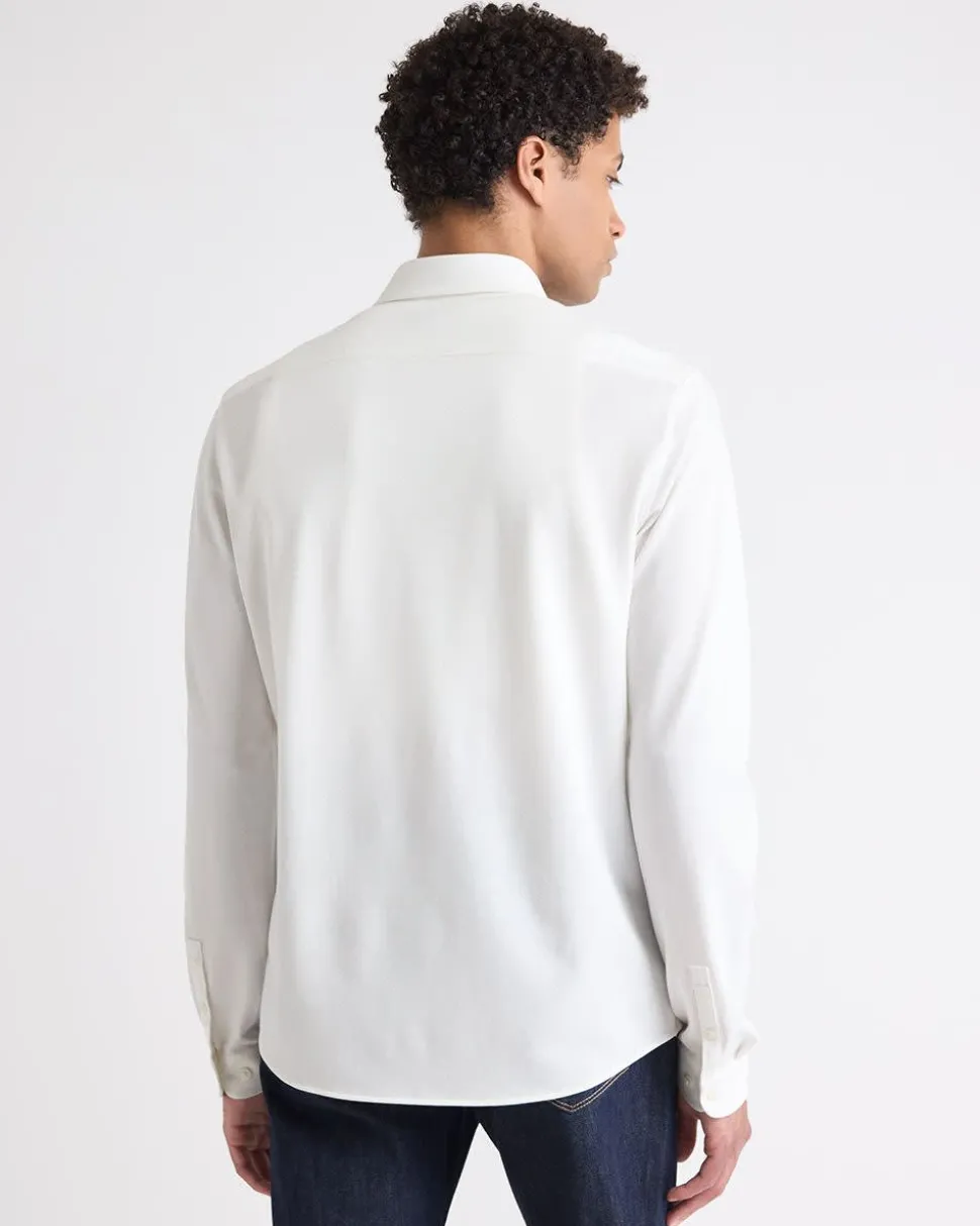 Long-Sleeve Piqué-Knit Shirt