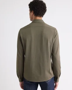 Long-Sleeve Piqué-Knit Shirt