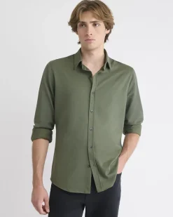 Long-Sleeve Piqué-Knit Shirt