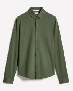 Long-Sleeve Piqué-Knit Shirt